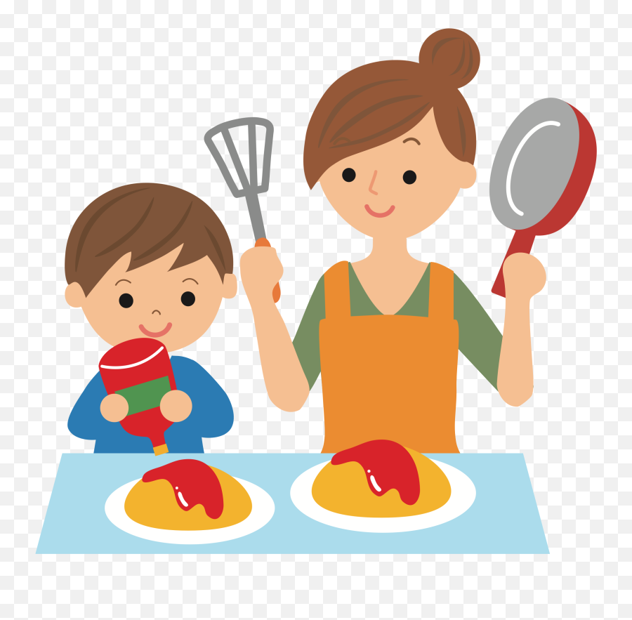 Cooking Clipart Cartoon Cooking - Mother Cooking Clipart Emoji,Cooking Clipart