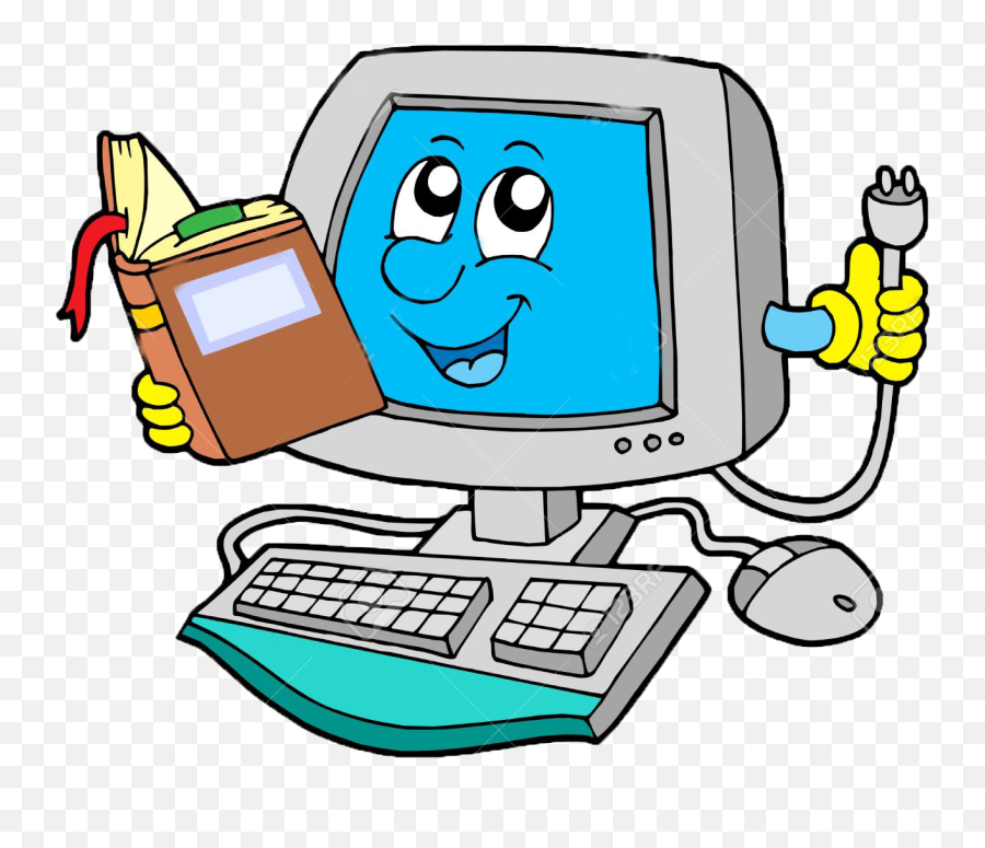 Laptop Computer Clip Art - Cartoon Clip Art Computer Png Computer Clipart Emoji,Computer Transparent