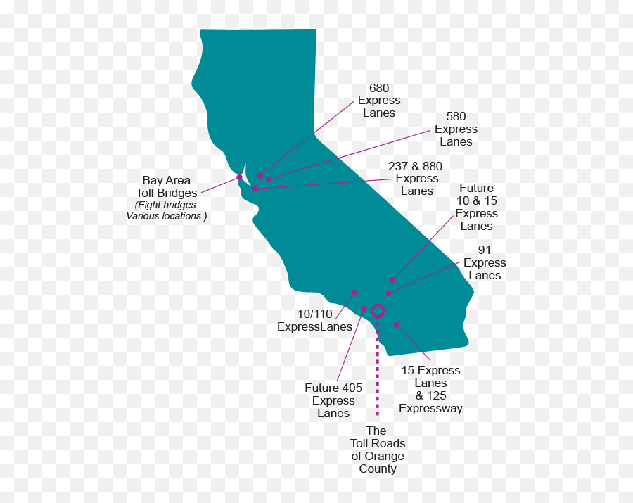 California Toll Roads Map Transparent Cartoon - Jingfm Toll Roads In California Map Emoji,California Map Png