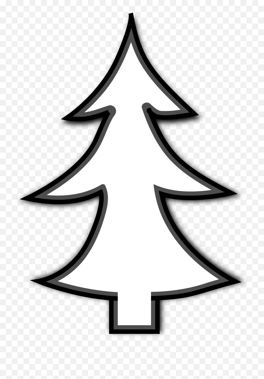 Free Christmas Tree Outlines Download Free Clip Art Free - Black And White Christmas Tree Clipart Emoji,Christmas Tree Clipart