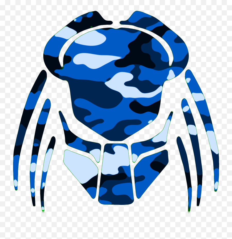 Cybergoth Cut Blue Camouflage - Predator Clip Art Png Logo Predator Alien Emoji,Cut Clipart