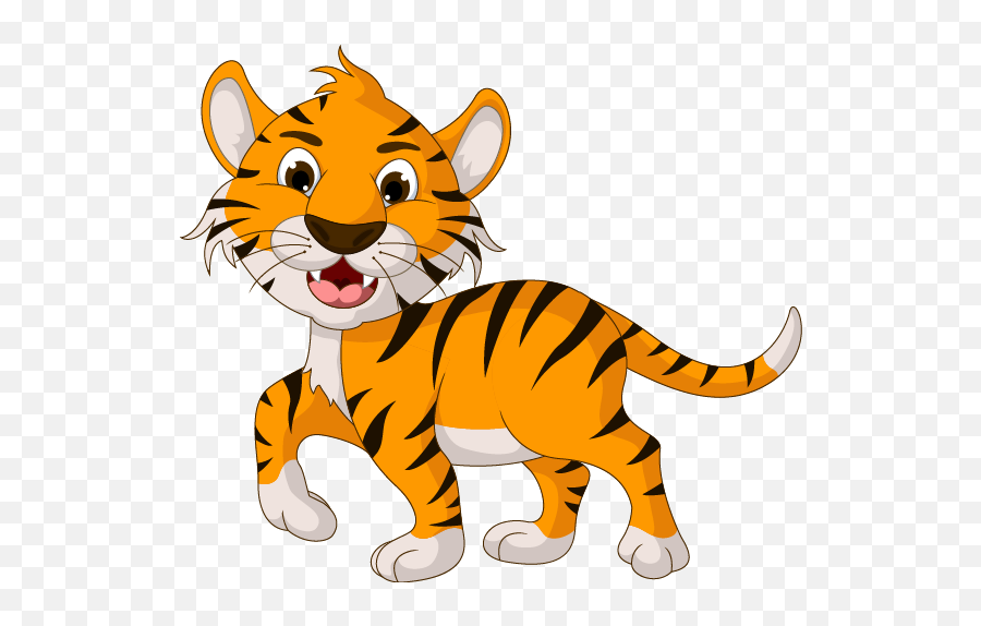Download Tiger Cartoon Illustration - Tiger Cartoon Images Hd Emoji,Tiger Transparent Background