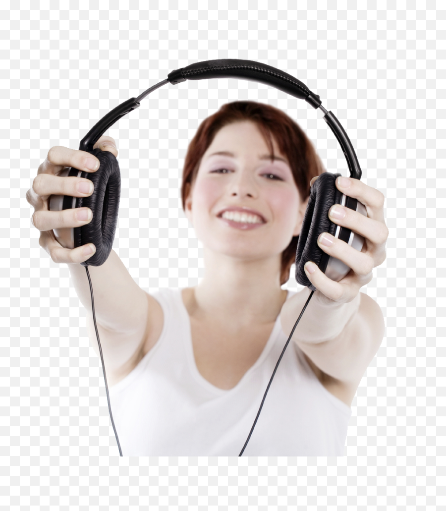Girl Listening Music Headphone Png Png Mart Emoji,Headphone Png