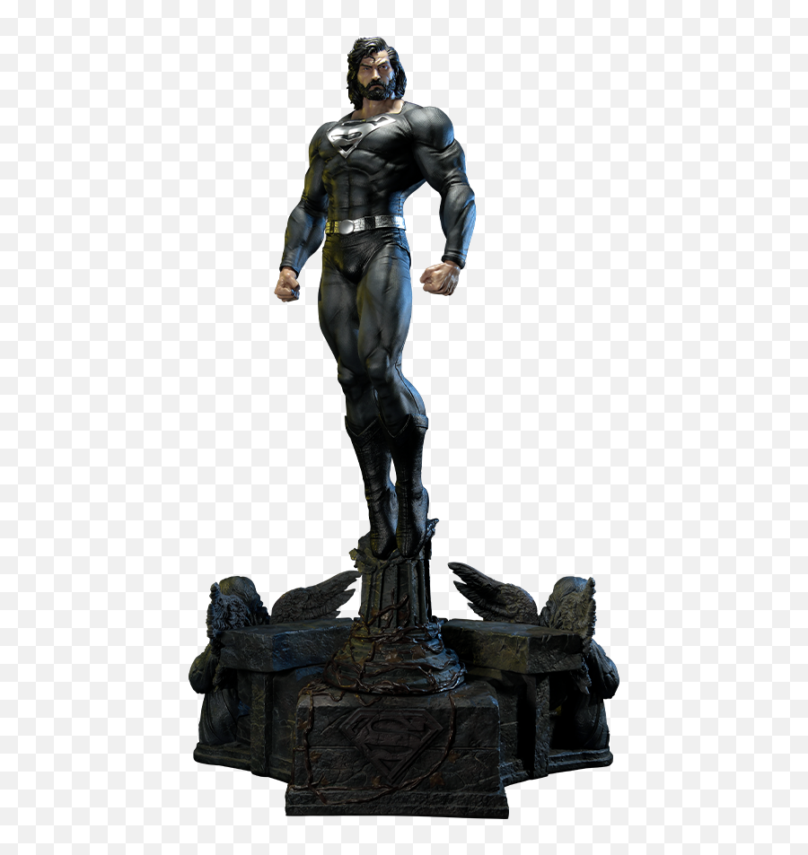Superman Black Suit Version Statue Sideshow Collectibles Emoji,Superman Black Logo