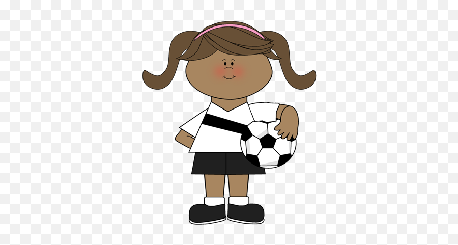 Girl Holding Soccer Ball Clip Art - Clipart Kid Soccer Emoji,Soccer Ball Clipart