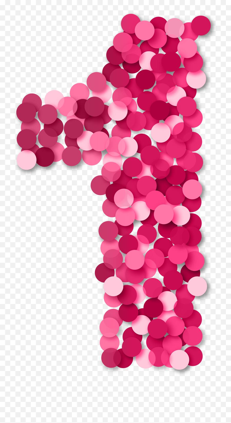 Clipart Numbers Pink Transparent - Pink One Png Emoji,Pink Clipart