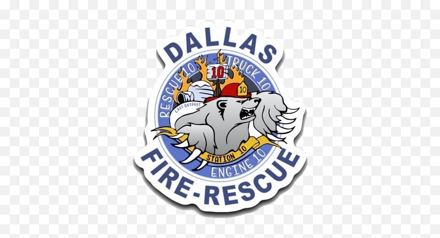 Dallas Fire Station 10 Small Decal - Automotive Decal Emoji,Polar Bear Logo