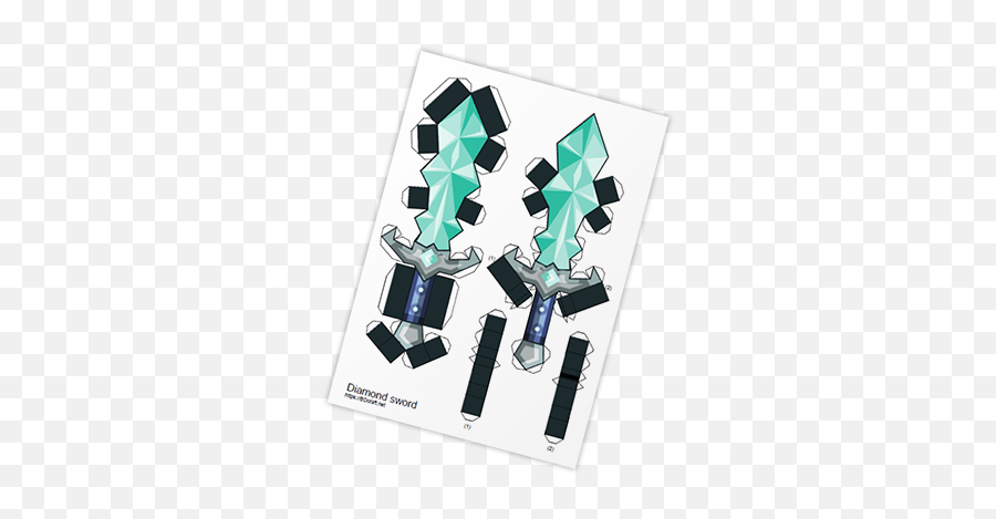 Diamond Sword Papercraft - Bdcraftnet Vertical Emoji,Diamond Sword Transparent