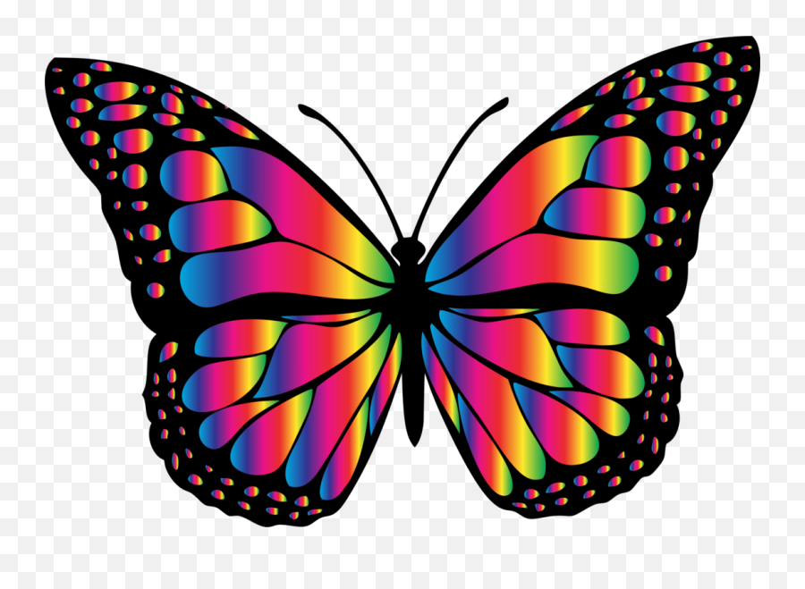 Rainbow Butterfly Transparent Images Png Arts - Paper Mosaic Art Butterfly Emoji,Butterfly Transparent