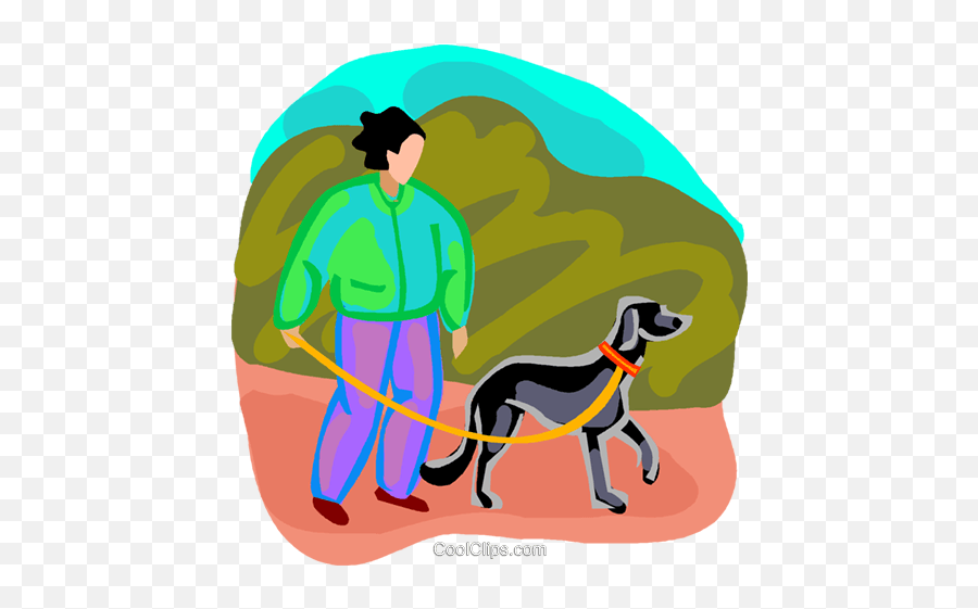 Woman Walking The Dog Royalty Free Vector Clip Art - Leash Emoji,Woman Walking Clipart