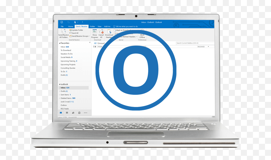 Download Hd Outlook With Logo - Netbook Transparent Png Space Bar Emoji,Outlook Logo
