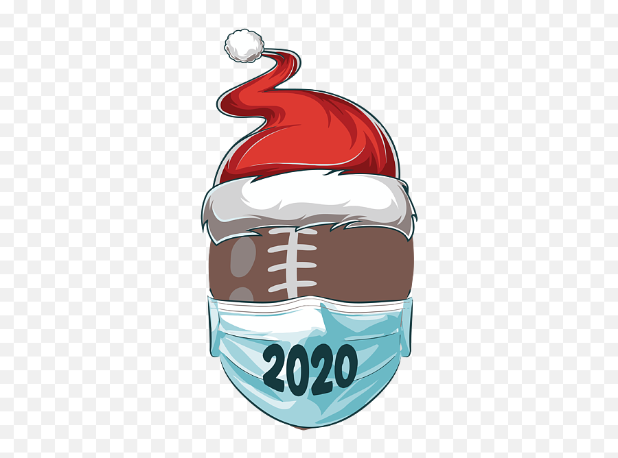 Christmas 2020 American Football Santa Hat Wearing Mask Long Emoji,Santa Claus Hat Transparent