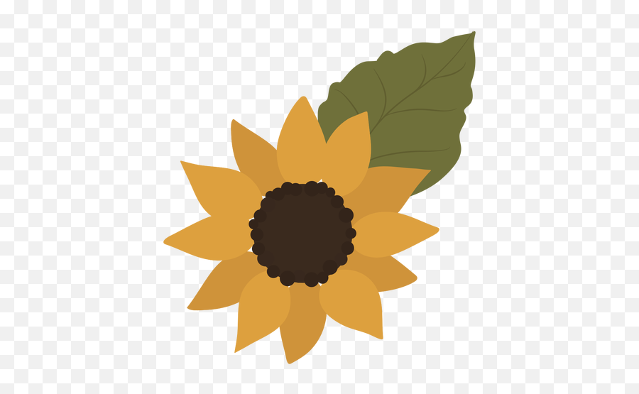 Yellow Sunflower Leaf Flat - Molde Para Hojas De Girasol Emoji,Sunflower Transparent