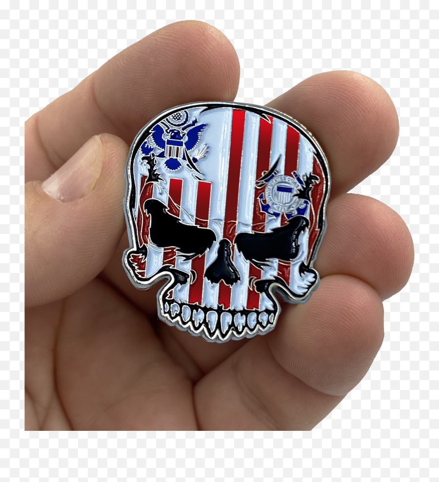 El3 - 016 Us Coast Guard Flag Coastie Skull Pin With Dual Pin Posts So It Wonu0027t Spin Uscg Solid Emoji,Us Coast Guard Logo