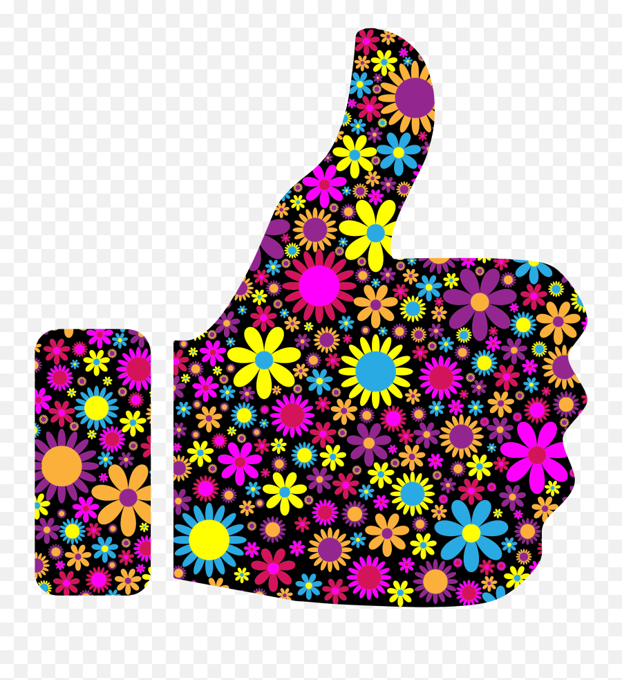 Download This Free Icons Png Design Of Floral Thumbs Up - Flower Thumbs Up Emoji,Thumbs Up Emoji Png