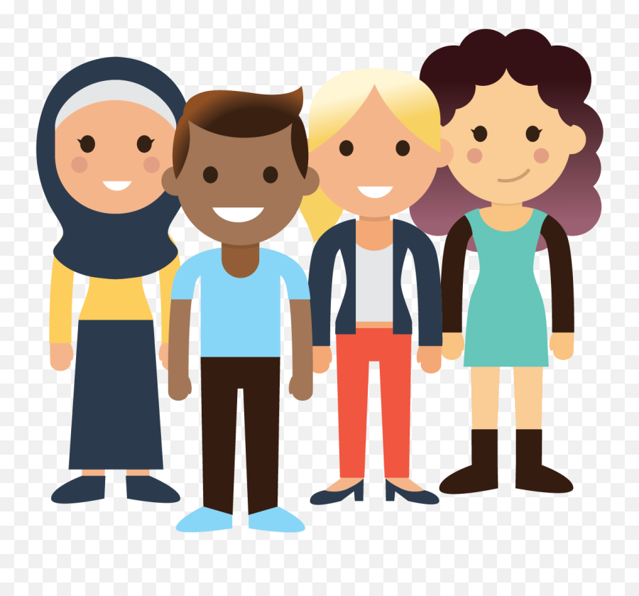 Group Of Young People - Transparent Young People Png Emoji,People Clipart