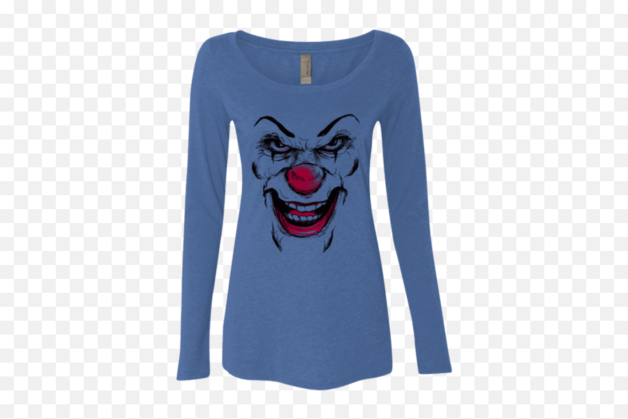 Clown Face Womenu0027s Triblend Long Sleeve Shirt - Long Sleeve Emoji,Clown Face Png