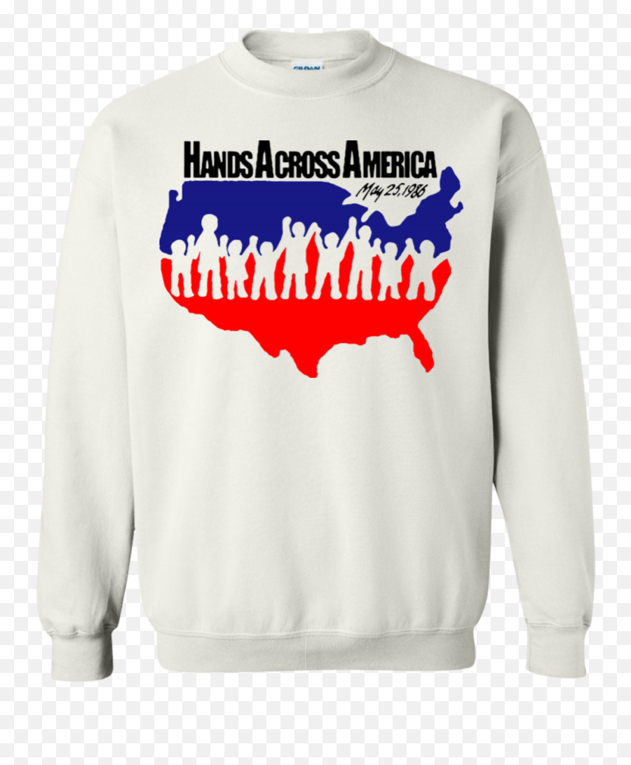 Hands Across America Sweatshirt - Hands Across America Logo 1986 Emoji,Death Row Records Logo