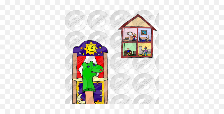 Doll House Puppet Show Picture For Emoji,Show Clipart