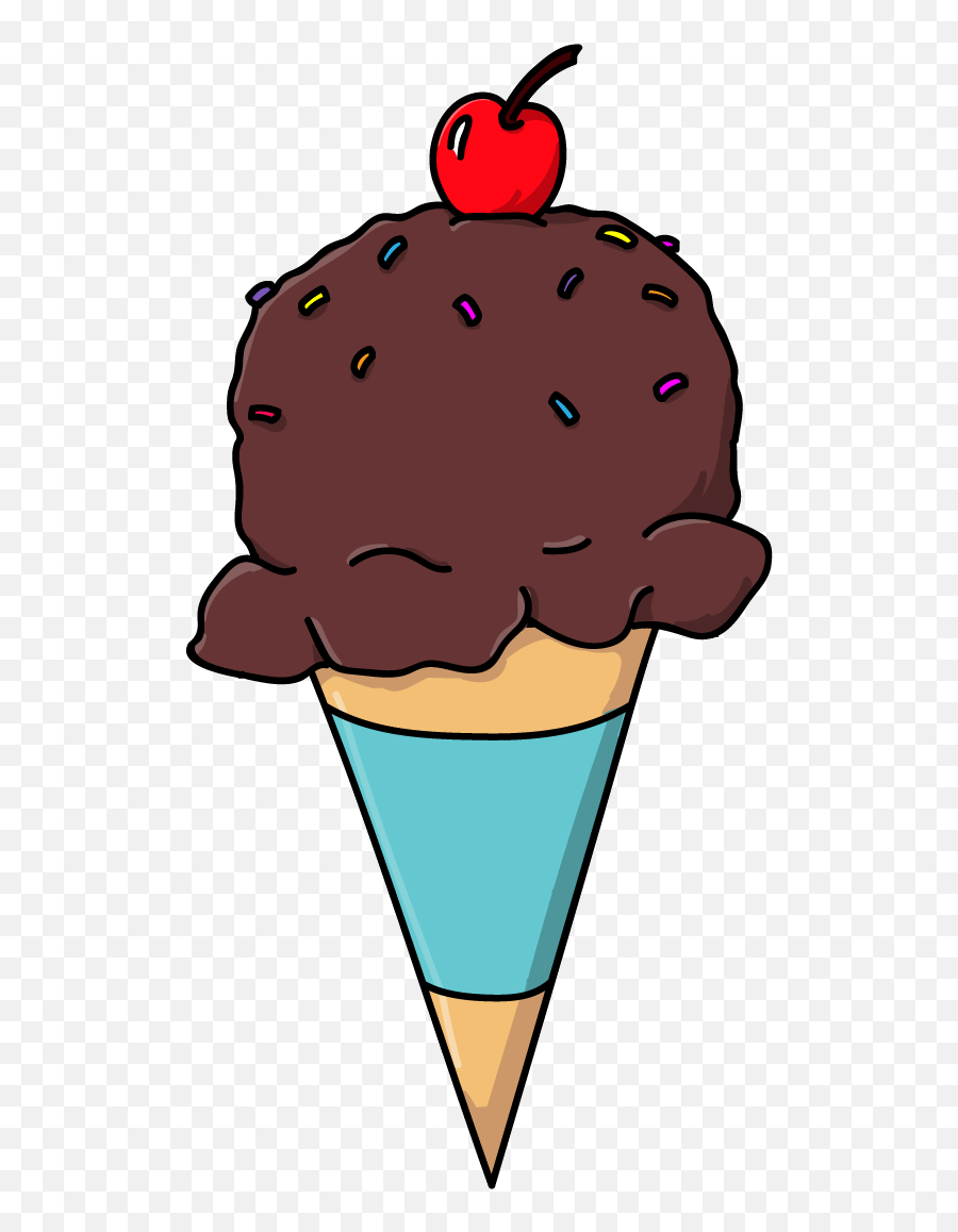 Chocolate Ice Cream Cone By Talking Dog - Dog Clipart Full Emoji,Ice Cream Cone Transparent Background