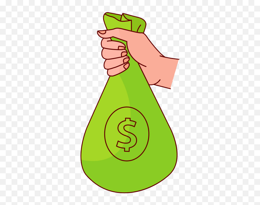 Hand Holding Money Bag Clipart Transparent 1 - Clipart World Money Bag Emoji,Bag Clipart