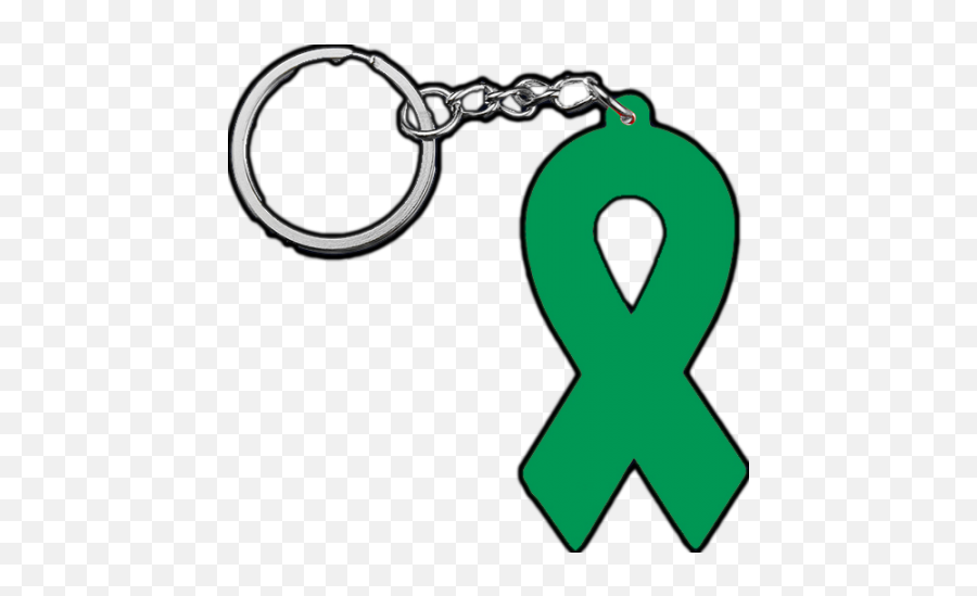 Silicone Green Ribbon Keychain Emoji,Green Ribbon Png