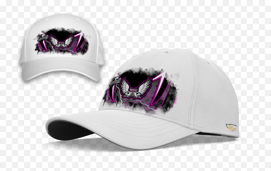 White Sublimated Cap - Design33 Pink Emoji,Hat Logo Design