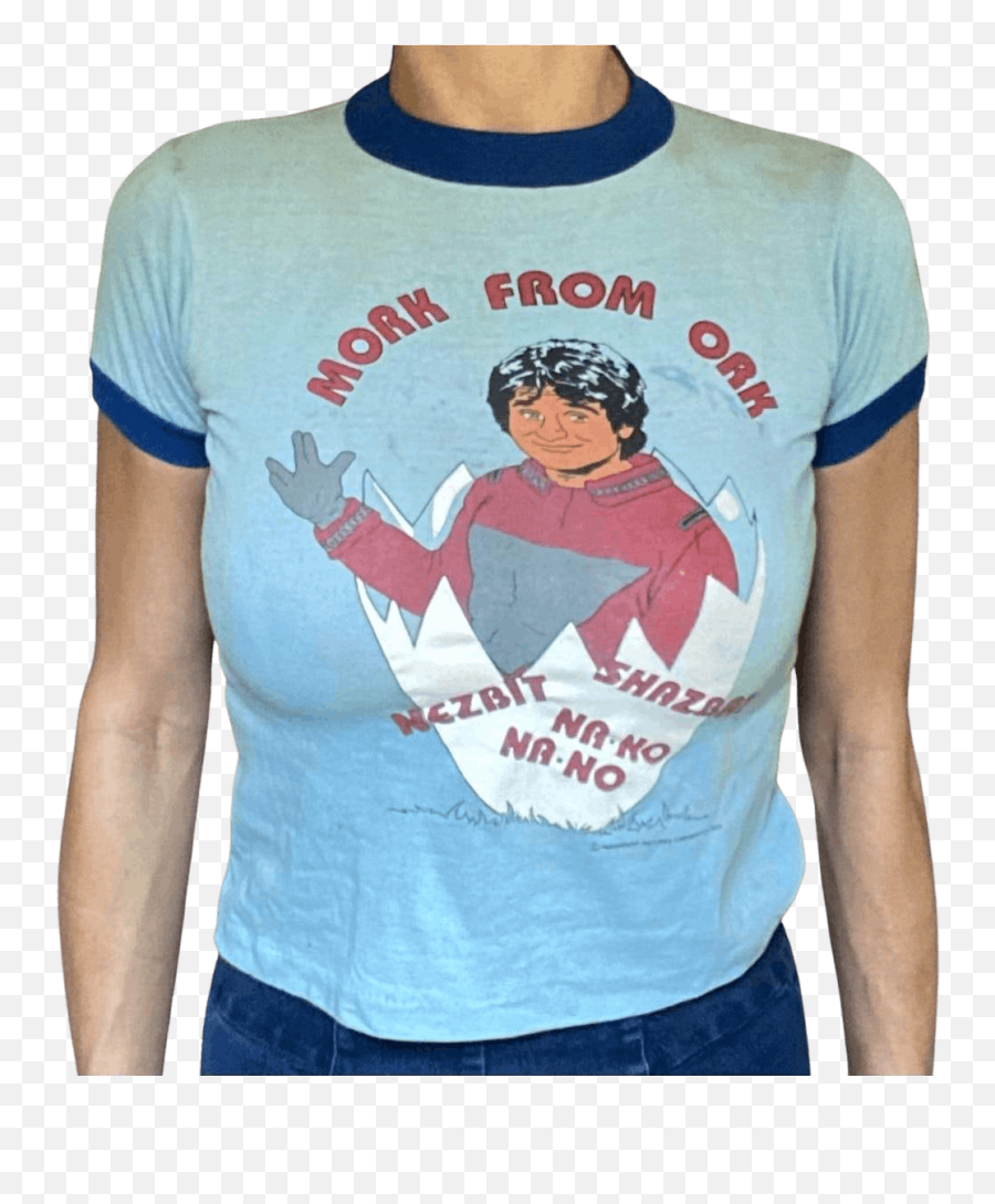 Vintage 70u0027s Iconic Original 78 Mork And Mindy Tee Shirt By Emoji,Original Fruit Of The Loom Logo