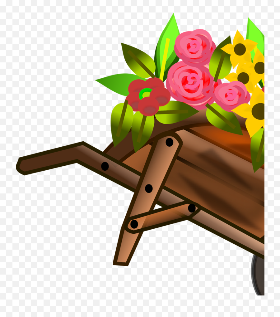 Flower Wheelbarrow Svg Vector Flower Wheelbarrow Clip Art Emoji,Wheelbarrow Clipart Black And White