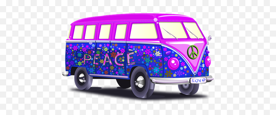 200 Free Hippie U0026 Van Illustrations - Pixabay Flower Power 70s Van Emoji,Vw Bus Clipart