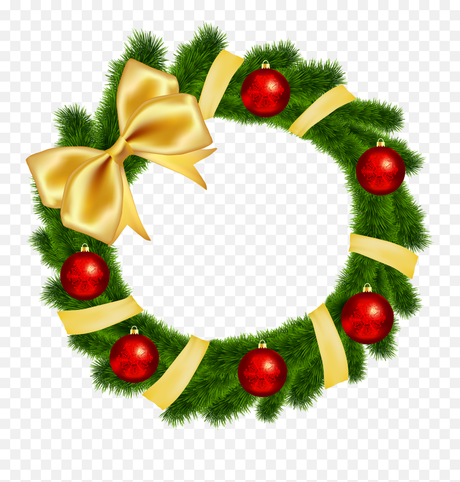 Free Christmas Wreath Cliparts - Christmas Wreath Clipart Emoji,Wreath Clipart