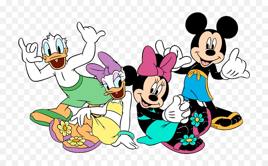 Disney Summertime Clip Art 5 Disney Clip Art Galore - Mickey Mickey Donald Daisy Minnie Emoji,Luau Clipart