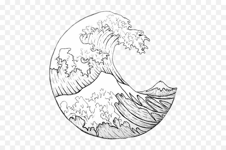 Download Surf Blue Azul Ola Wave Tumblr - Wave Tattoo Design Circle Emoji,Wave Emoji Png