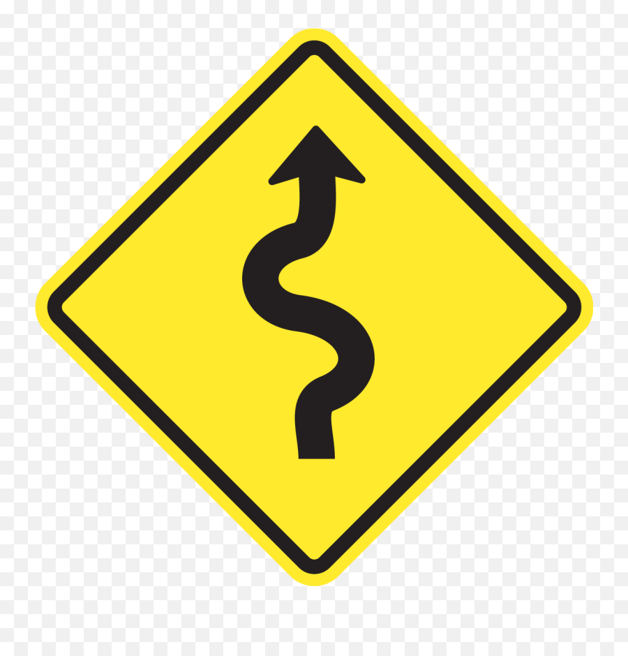 Winding Road Sign Png Clipart - Road Signs Png Emoji,Winding Road Clipart