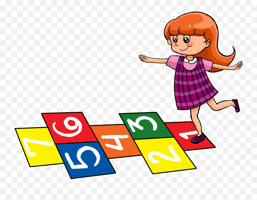 Little Girl Playing Hopscotch Tictacteach - Girl Playing Emoji,Playing Clipart