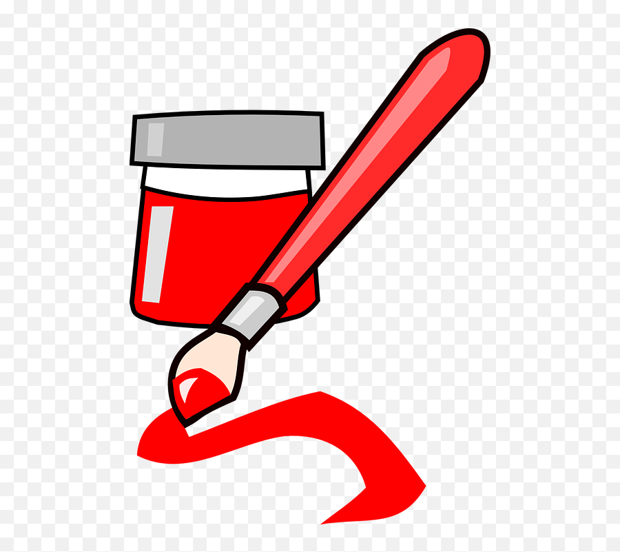 Paint Brush - Red Paint Brush Clipart Emoji,Paint Can Clipart