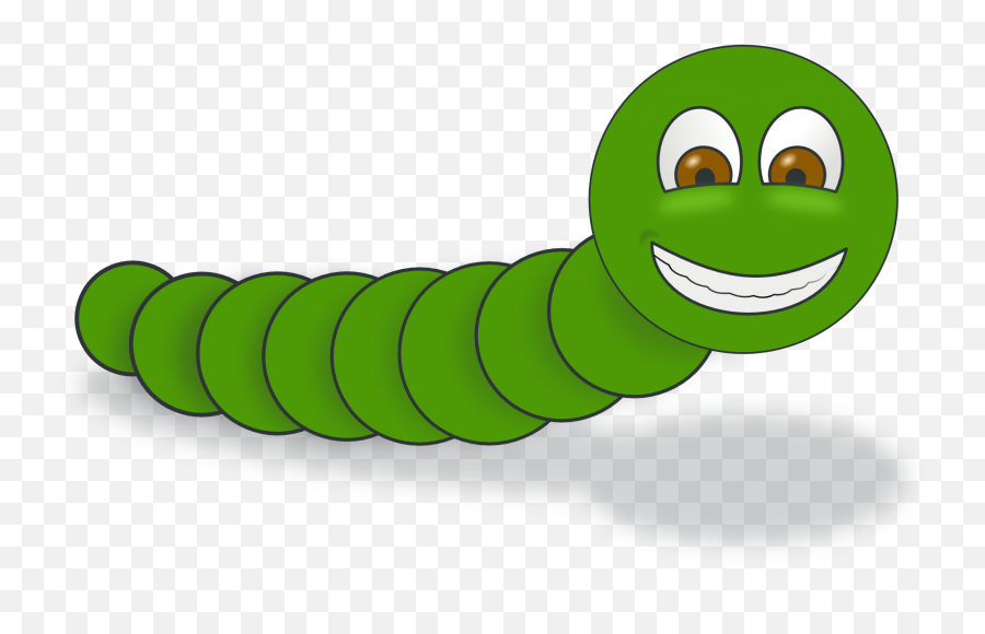 Happy Green Worm Clipart Free Image - Imagen De Un Gusano Animado Emoji,Worm Clipart