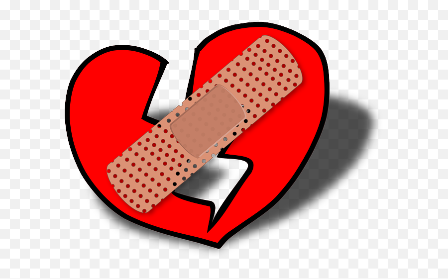 Patched Broken Heart Clip Art At Clker - Sad Broken Heart Clipart Emoji,Broken Heart Clipart