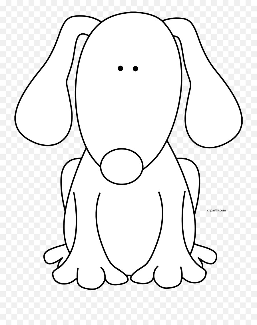 Dog Black White Clipart Png - Dog Clipart Black And White My Cute Graphics Emoji,Dog Clipart