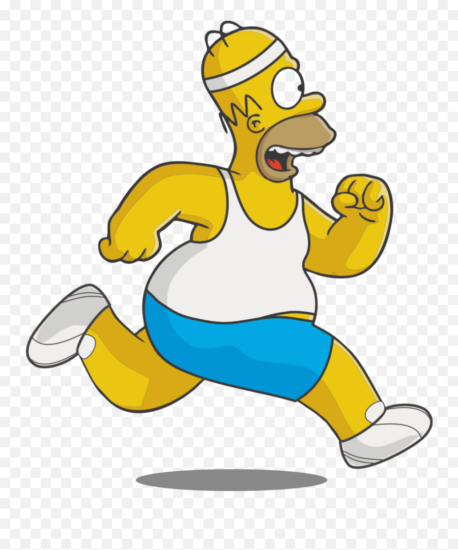 Cartoon Running Transparent Background - Homer Simpson Running Emoji,Kids Running Clipart