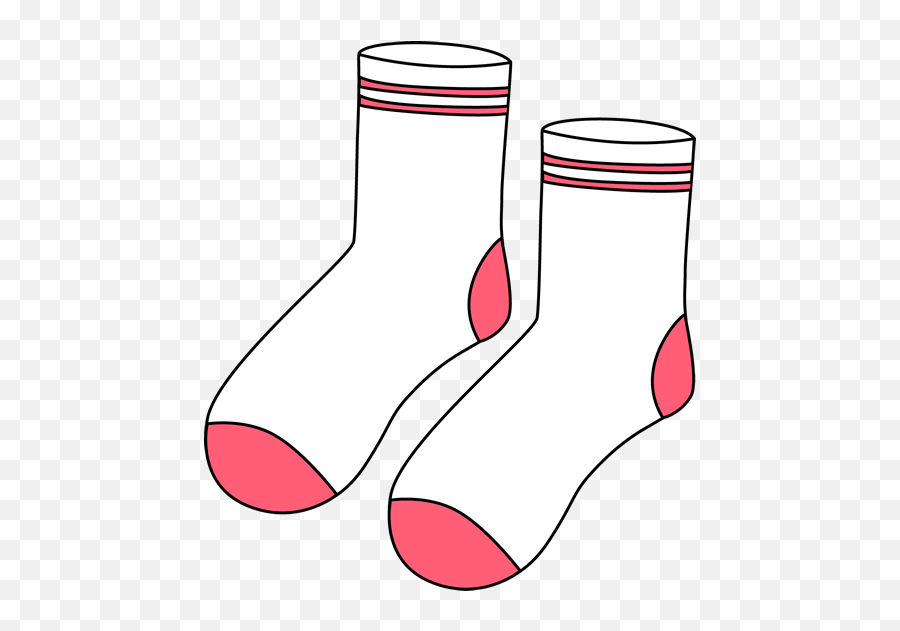 Pair Of White And Pink Socks Clip Art - Pairs Of Socks Clipart Emoji,Socks Clipart