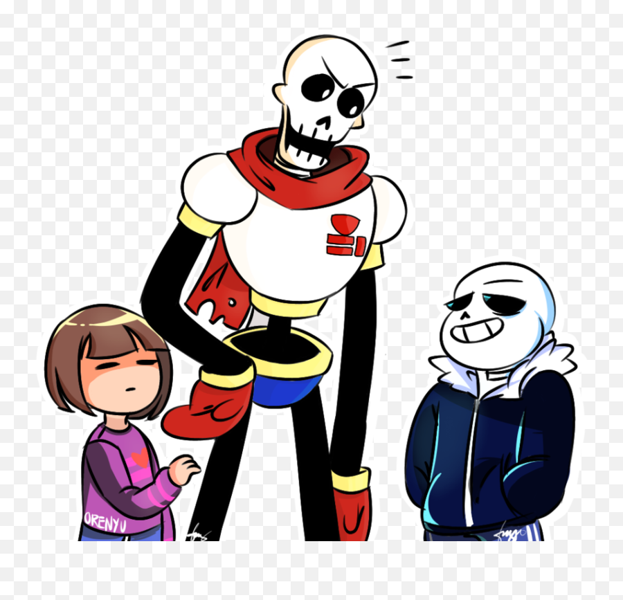 Free Download Undertale Frisk Papyrus And Sans By Orenyu On Emoji,Undertale Papyrus Png