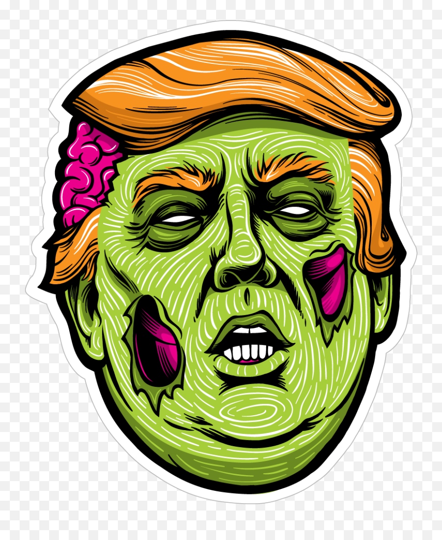 Zombie Donald Sticker By Dan Liuzzi Clip Art Halloween Emoji,Free Zombie Clipart