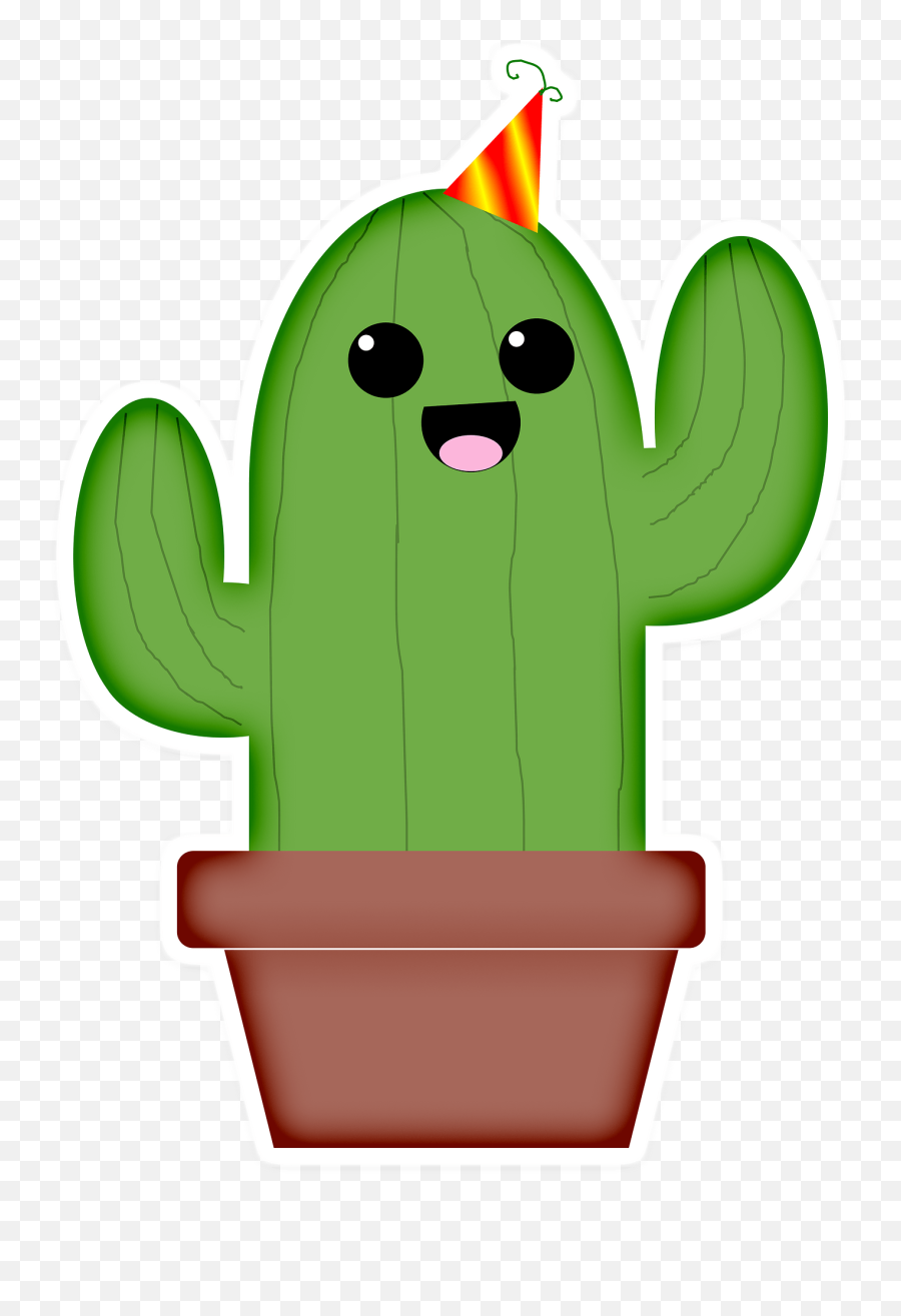 Cactus Clipart Kawaii - Cây Xng Rng Hot Hình Emoji,Cactus Clipart