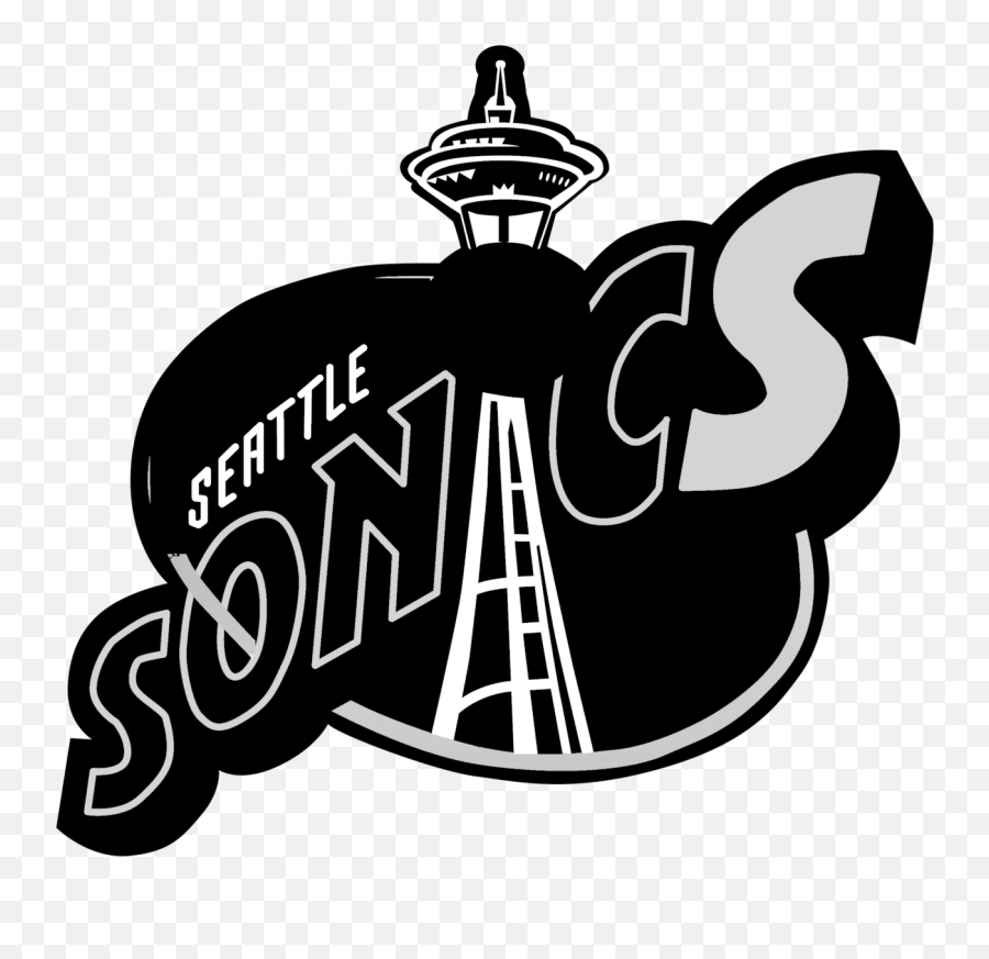 Seattle Supersonics Logo Black And - Seattle Supersonics Emoji,Seattle Supersonics Logo