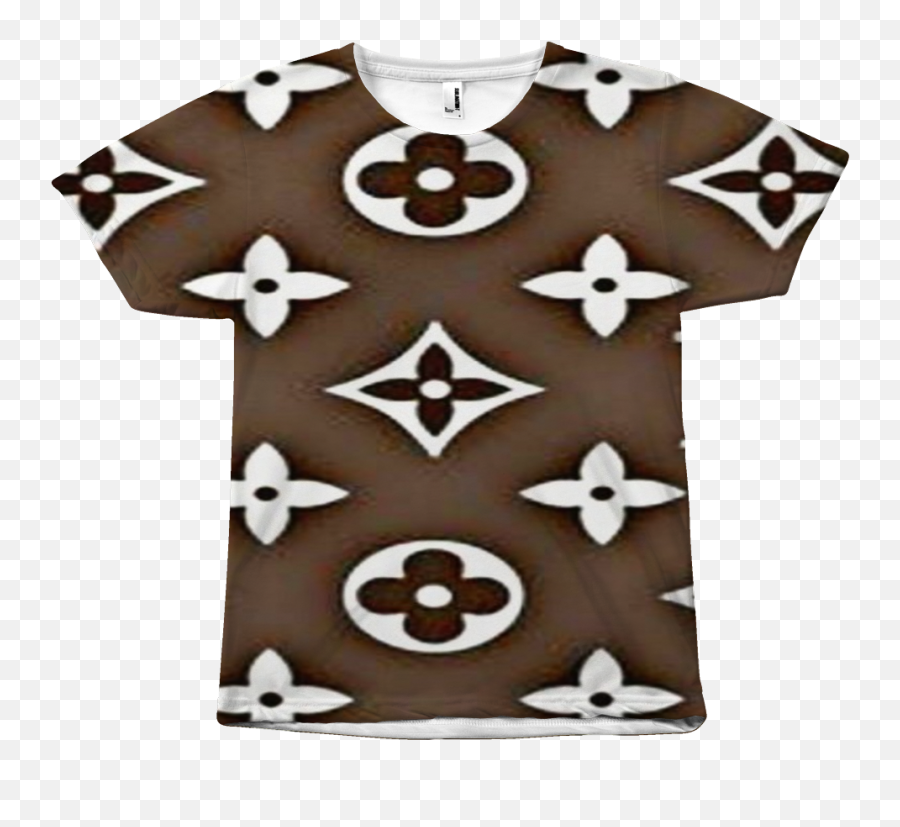 Louis Vuitton Designer Inspired Brown Logo Tshirt Logo - Short Sleeve Emoji,Brown Logo