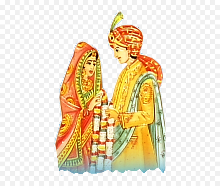 Indian Wedding Bride And Groom Clipart - Indian Bride Groom Clipart Emoji,Bride And Groom Clipart