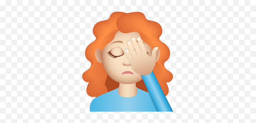 Gingermoji Kristina Caizley - Ginger Face Palm Emoji,Facepalm Emoji Png