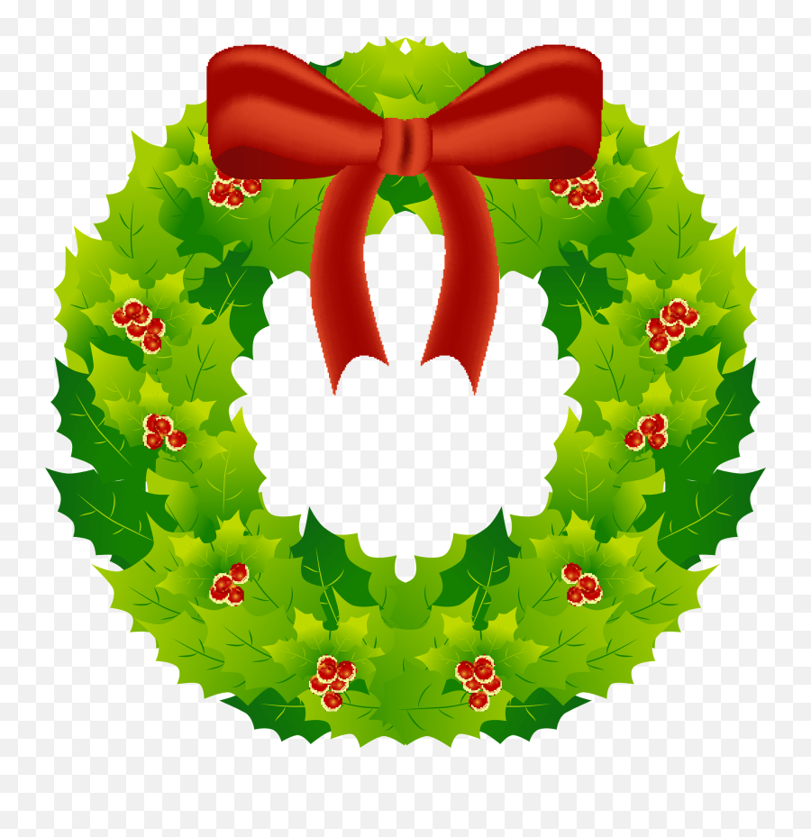 Christmas Wreath Clipart - Christmas Wreath Clipart Emoji,Wreath Clipart