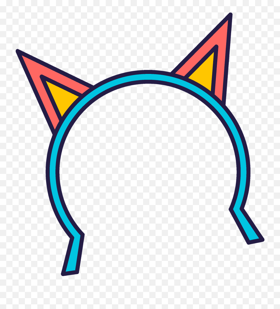 Cat Ears Headband Clipart - Transparent Cat Headband Emoji,Cat Ears Png